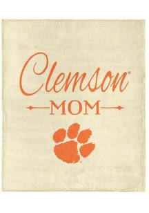 Clemson Tigers Mom Silk Touch Fleece Blanket - White