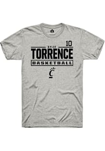 Kylie Torrence Cincinnati Bearcats Ash NIL Stacked Box Short Sleeve Player T Shirt