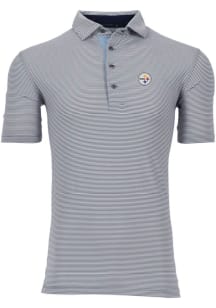 Greyson Pittsburgh Steelers Mens Grey Saranac Short Sleeve Fashion Polo