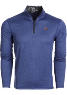 Greyson Chicago Bears Mens Navy Blue Tate Long Sleeve Qtr Zip Fashion Pullover