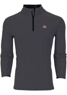 Cincinnati Bengals Mens Charcoal Tate Long Sleeve 1/4 Zip Pullover