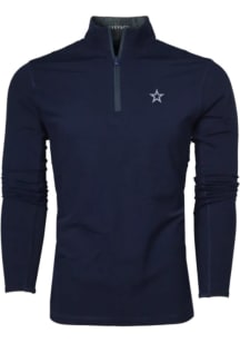 Greyson Dallas Cowboys Mens Navy Blue Tate Design Long Sleeve Qtr Zip Pullover