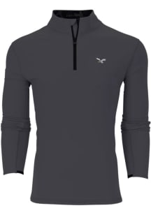 Greyson Philadelphia Eagles Mens Charcoal Tate Long Sleeve Qtr Zip Pullover