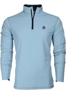 Greyson SMU Mustangs Mens Light Blue Tate Long Sleeve Qtr Zip Pullover