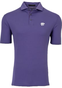 Mens K-State Wildcats Purple Greyson Omaha Short Sleeve Polo Shirt