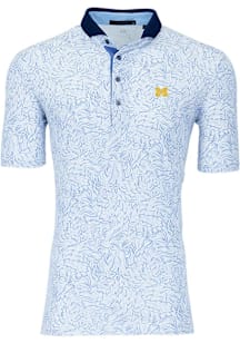 Greyson Michigan Wolverines Mens White Den of Thieves Short Sleeve Fashion Polo