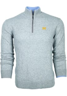 Mens Michigan Wolverines Grey Greyson Sebonack Qtr Zip Pullover