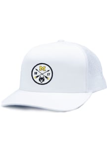 Greyson White Michigan Wolverines Lockup Trucker Adjustable Hat