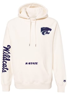 Mens K-State Wildcats White Greyson Fireside Custom Hooded Sweatshirt