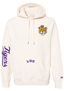 Greyson LSU Tigers Mens White Fireside Custom Long Sleeve Hoodie