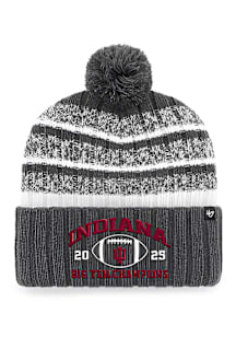 47 Indiana Hoosiers Charcoal 2025 Big Ten Football Champs Event Tavern Cuff Knit Mens Knit Hat