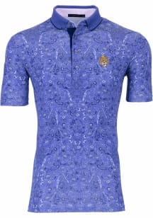 Greyson LSU Tigers Mens Purple Herbarium Short Sleeve Fashion Polo