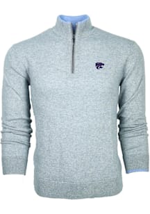 Greyson K-State Wildcats Mens Grey Sebonack Long Sleeve Qtr Zip Pullover