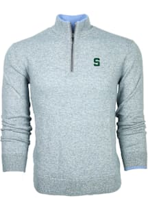 Greyson Michigan State Spartans Mens Grey Sebonack Long Sleeve Qtr Zip Pullover