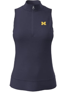 Womens Michigan Wolverines Blue Greyson Halley II Polo Shirt