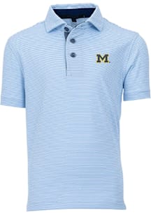 Greyson Michigan Wolverines Youth Blue Saranac Short Sleeve Polo Shirt