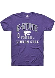 Linkon Cure Rally Mens Purple K-State Wildcats NIL Arch Logo Player T Shirt