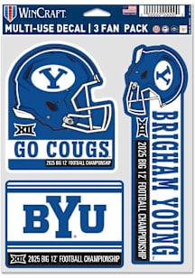 BYU Cougars 2025 BIG12 Football Championship Auto Decal - White