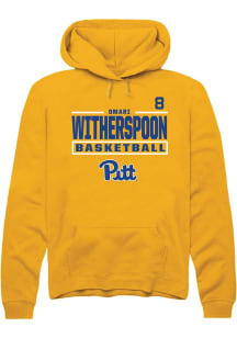 Omari Witherspoon Rally Mens Gold Pitt Panthers NIL Stacked Box Player Hood