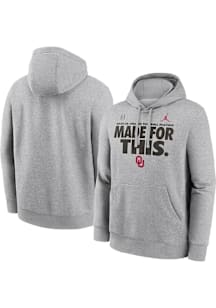 Nike Oklahoma Sooners Mens Dark Grey 2025 CFP Bound Made For This Long Sleeve Hoodie