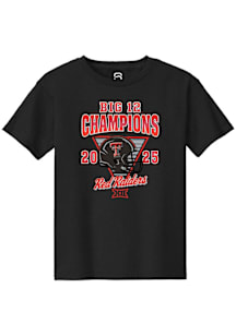Summit Sportswear Texas Tech Red Raiders Youth Black 2025 Big 12 Football Champions HELMET Short S..