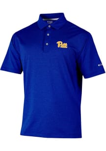 Mens Pitt Panthers Blue Columbia Sand Tee Short Sleeve Polo Shirt