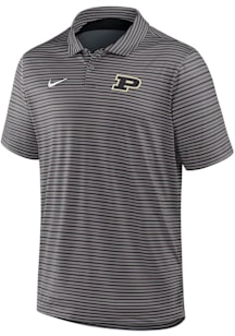 Nike Purdue Boilermakers Mens Black Tour Stripe Short Sleeve Polo
