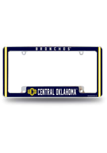 Central Oklahoma Bronchos All Over Chrome License Plate Frame - Navy Blue