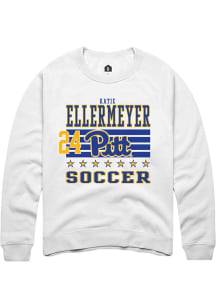 Katie Ellermeyer Rally Mens White Pitt Panthers NIL Striped Player Crew