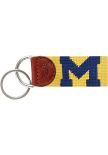 Yellow Michigan Wolverines Logo Keychain