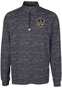 Cutter and Buck LA Galaxy Mens Black Traverse Camo Long Sleeve Qtr Zip Pullover