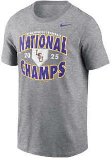 Nike LSU Tigers Grey National Champions Short Sleeve T Shirt