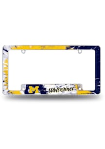 Michigan Wolverines Tie Dye All Over Chrome License Plate Frame - White