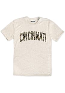 Cincinnati Womens Oatmeal Camo Wordmark Short Sleeve T-Shirt