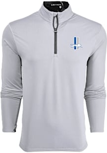 Greyson Detroit Lions Mens Grey Tate Retro Long Sleeve Qtr Zip Pullover