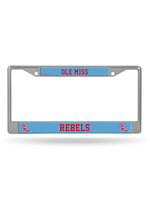 Ole Miss Rebels Chrome License Plate Frame - Silver
