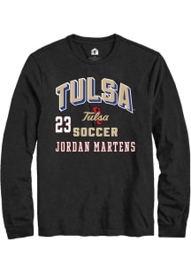 Jordan Martens Mens Black Tulsa Golden Hurricane NIL Arch Logo Long Sleeve Player T Shirt