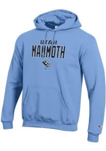 Champion Utah Hockey Club Mens Light Blue Stacked Team Logo Powerblend Long Sleeve Hoodie