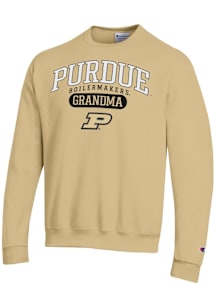 Champion Purdue Boilermakers Mens Gold Pill Box Grandma Powerblend Long Sleeve Crew Sweatshirt