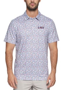 LSU Tigers Mens White Frisco Margarita Performance Short Sleeve Polo