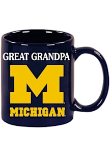 Michigan Wolverines 11 oz GREAT GRANDPA Ceramic Mug - Navy Blue