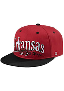 Homefield Arkansas Razorbacks Cardinal Wordmark Arch Mens Snapback Hat