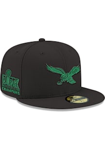New Era Philadelphia Eagles Mens Black GCP 59FIFTY Sidepatch Fitted Hat