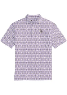 Onward Reserve LSU Tigers Mens White All Over Print Short Sleeve Fashion Polo