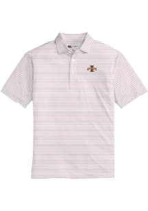 Onward Reserve Iowa State Cyclones Mens Crimson Tour Stripe Short Sleeve Fashion Polo