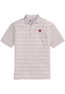 Mens Nebraska Cornhuskers Red Onward Reserve Tour Stripe Short Sleeve Fashion Polo