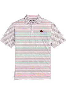 Onward Reserve Louisville Cardinals Mens Red Tour Stripe Short Sleeve Fashion Polo