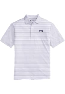 Onward Reserve TCU Horned Frogs Mens Purple Tour Stripe Short Sleeve Fashion Polo