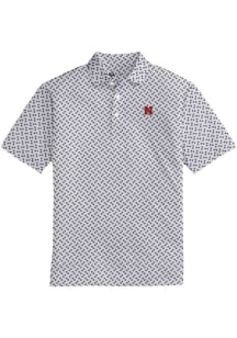 Mens Nebraska Cornhuskers Grey Onward Reserve Tile Print Short Sleeve Fashion Polo