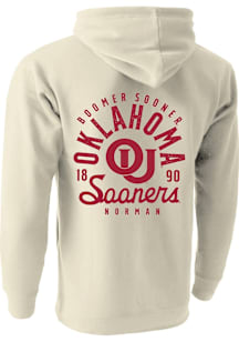Oklahoma Sooners Mens Oatmeal Mascot Overlay Long Sleeve Hoodie